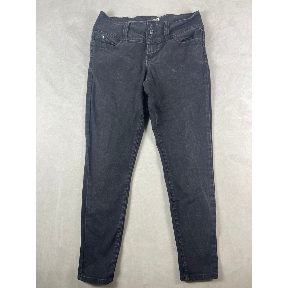 YMI WannaBettaButt Mid Rise Skinny Jeans Faded Black Size 7/28 P774237